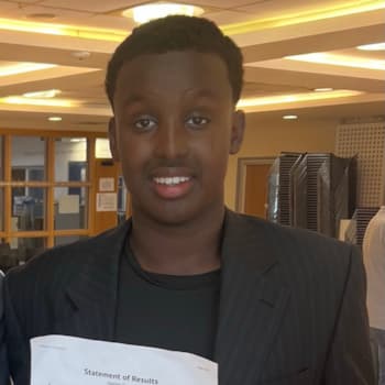 Omar Hassan achieved five grade 9s in maths, Religious Studies and the three sciences 